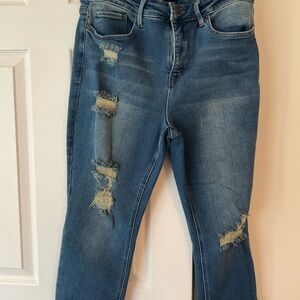 Royalty For Me Distressed Blue Skinny Jeans